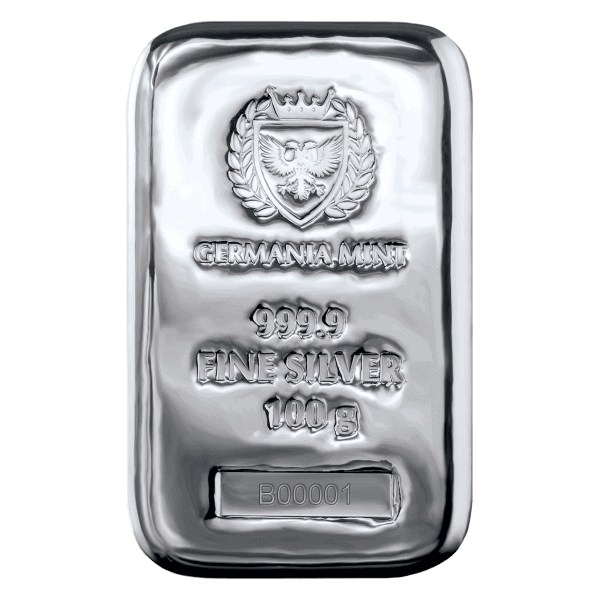 100 Gram Germania Mint Silver Bar