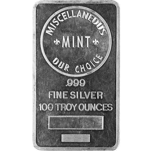100 oz Generic Silver Bars