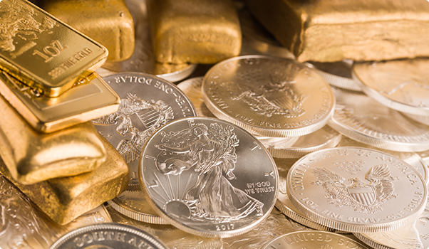 Precious Metals - mix of gold and silver coins and bars