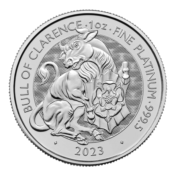 2023 1 oz Tudor Beasts Bull of Clarence Platinum Coin