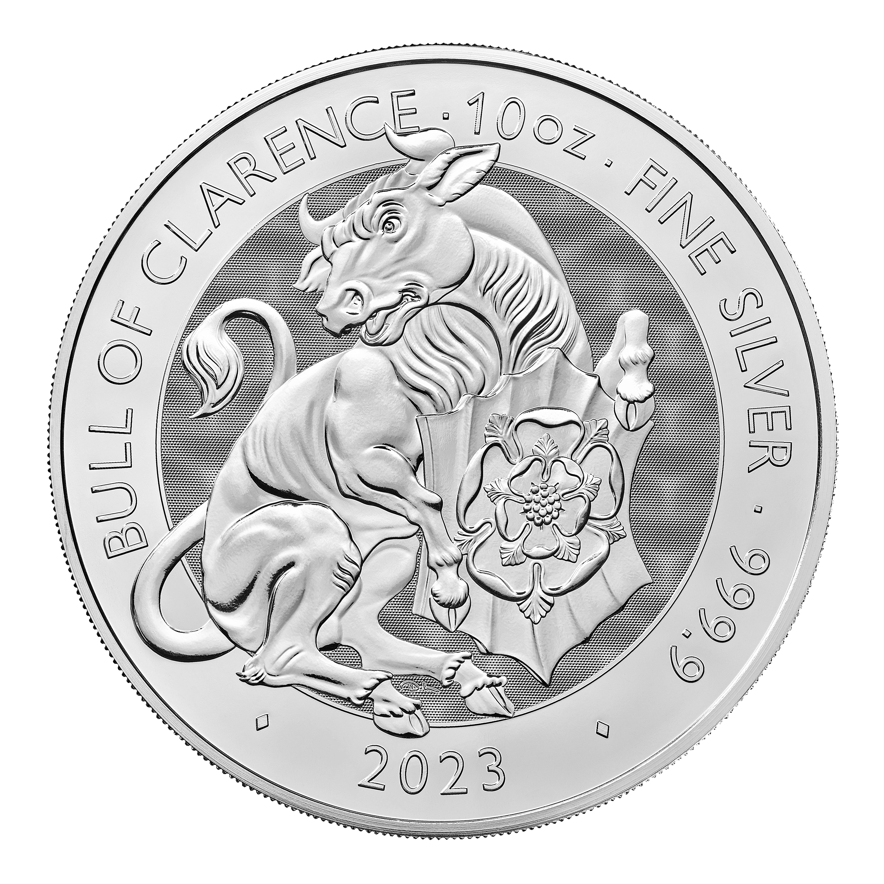 2023 10 oz Tudor Beasts Bull of Clarence Silver Coin