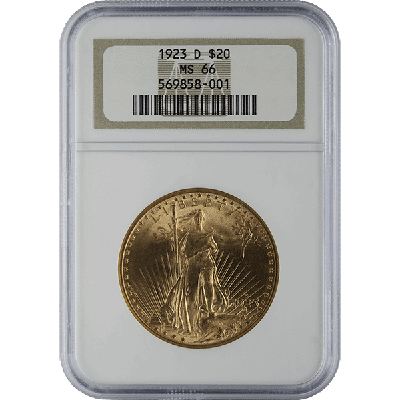 $20 St Gaudens Double Eagle Gold Coin MS66