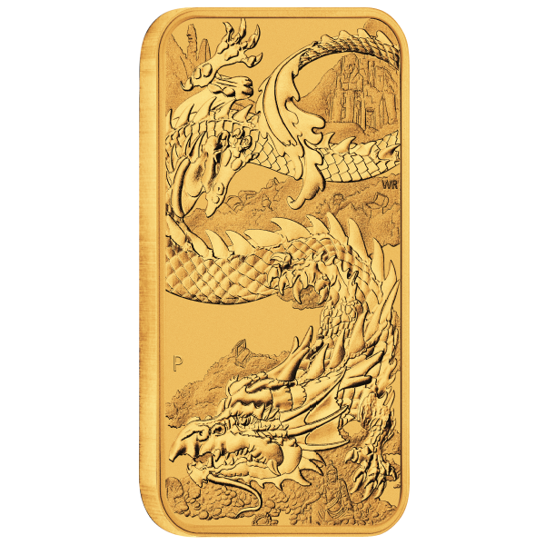 2023 1oz Perth Mint Lunar Dragon Rectangular Gold Coin